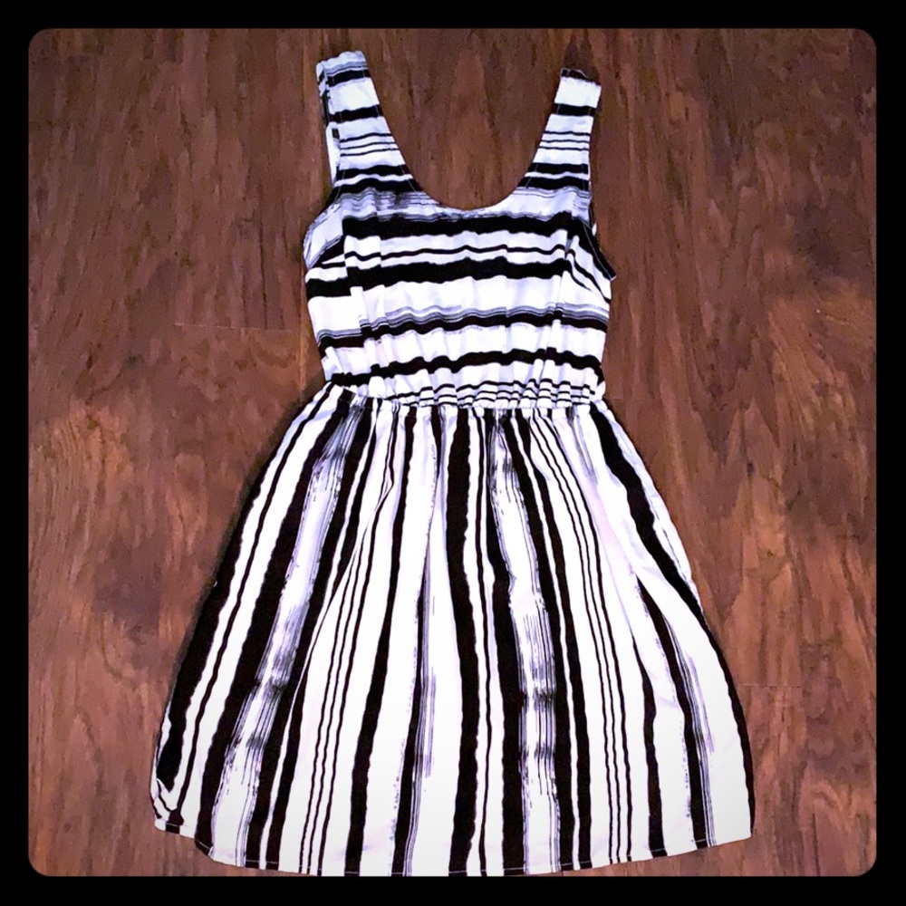 One Clothing Black & White Striped Mini Dress